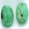 17.60 Grams Two Oval 30x20 Green Chrysoprase Silica Cabochon Preform Gem US58 view 1