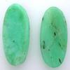 17.60 Grams Two Oval 30x20 Green Chrysoprase Silica Cabochon Preform Gem US58 view 2