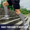 Thoxcare Calf Compression Sleeve for Men Women (1 Pair), Leg Support Footless Compression Socks for Running - Shin Splint Varicose Veins Swelling & Pain Relief, Gray/Black, Large view 2