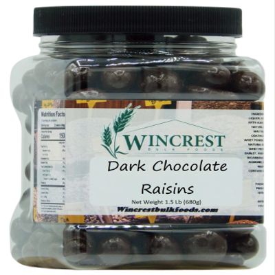 WinCrest Dark Chocolate Covered Raisins (1.5 Lb Tub)