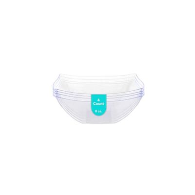 PARTY BARGAINS 8 oz Clear Square Plastic Bowls, 4-Pack  Disposable Heavy-Duty Party Serving Bowls for Snacks, Desserts & Appetizers