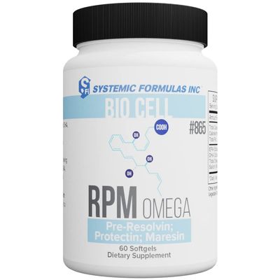 Systemic Formulas RPM Pre-Resolvin; Protectin; Maresin - Supports Cardiovascular Health, 60 Capsules, Bio Cell #865. Boosts Brain Development., 60 Count (Pack of 1)