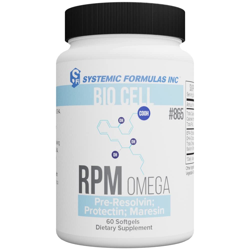 Systemic Formulas RPM Pre-Resolvin; Protectin; Maresin - Supports Cardiovascular Health, 60 Capsules, Bio Cell #865. Boosts Brain Development., 60 Count (Pack of 1)