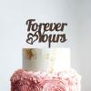 Forever Yours Brown Wood Wedding Cake Topper Mr And Mrs Cake Topper Gold Cake Topper for Wedding Custom Wedding Cake Topper Funny Cake Toppers for Wedding view 4