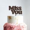 Miss You Brown Wood Wedding Cake Topper Mr And Mrs Wedding Cake Topper Gold Cake Topper for Wedding Personalized Wedding Cake Topper Cake Topper Wedding view 4