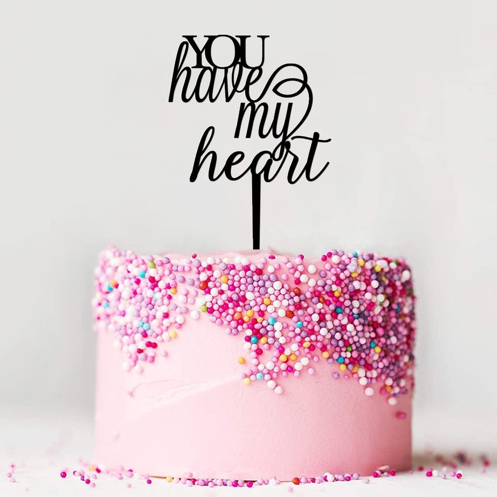ENEDNATE You Have My Heart Personalized Mr & Mrs Wedding Cake Topper Couple Silhouette Custom Last Name Established Date Cake Topper Celebration Wedding Engagement Party Decoration Supplies