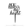 ENEDNATE You Have My Heart Personalized Mr & Mrs Wedding Cake Topper Couple Silhouette Custom Last Name Established Date Cake Topper Celebration Wedding Engagement Party Decoration Supplies view 3