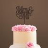 Mr And Mrs Cake Topper Bride And Groom with Pet Wedding Cake Topper Couple Silhouette Personalized Wedding Cake Topper Cake Topper Wedding Brown Wood Wood, 6 Inch view 4