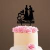 Lesbian Silhouette Wedding Cake Topper with Pet Rustic Mrs And Mrs Cake Topper Custom Wedding Cake Topper Bride and Bride Same Sex Wedding Topper Funny Cake Toppers for Wedding Black Acrylic, 6 Inch view 4