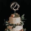 ENEDNATE Personalized Initial Letter Cake Topper Custom Last Name Initials Floral Wreath Wedding Cake Topper Celebration Wedding Engagement Party Decoration Supplies view 2