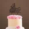 Lesbian Silhouette Wedding Cake Topper with Pet Mrs And Mrs Cake Toppers for Wedding Family Wedding Cake Topper Two Names Topper Rustic Wedding Cake Topper Brown Wood, 6 Inch view 4