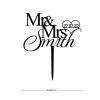 ENEDNATE Personalized Mr & Mrs Wedding Cake Topper Couple Silhouette Custom Last Name Established Date Black Wedding Cake Topper Celebration Wedding Engagement Party Decoration Supplies view 3