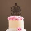 Lesbian Silhouette Cake Topper for Wedding with Pet Mrs And Mrs Cake Topper Personalized Wedding Cake Topper Two Names Topper Funny Cake Toppers for Wedding Brown Wood, 6 Inch view 4