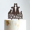 Lesbian Silhouette Wedding Cake Topper with Date with Pet Mrs And Mrs Wedding Cake Topper Personalized Wedding Cake Topper Bride and Bride Same Sex Wedding Topper Black, 6 I view 1