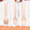2000 Pcs Disposable Mini Wooden Spoons, 3.74 Inch Wood Cutlery Spoons Small Utensils for Ice Cream Dessert Food view 2