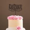 Future Mr & Mrs Wedding Mr & Mrs Cake Topper Bride And Groom with Pet Wedding Cake Topper Couple Silhouette Custom Wedding Cake Topper Anniversary Baptism Cake Topper Brown Wood, 6 Inch view 4