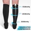 30-40mmHg Medical Graduated Compression Socks for Women&Men Circulation-Compression Stockings-Knee High Socks for Support,Hiking,Running(2 Pack Black,L-XL) view 2