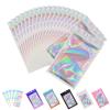 100 Pack Holographic Bag with Front Window Resealable Bags for Small Business Candy Bags Sealable Mylar Bags for Food Storage with 100 Color Labels(5.1 X 8.2 Inch) view 1
