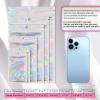 100 Pack Holographic Bag with Front Window Resealable Bags for Small Business Candy Bags Sealable Mylar Bags for Food Storage with 100 Color Labels(5.1 X 8.2 Inch) view 3