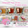100 Pack Holographic Bag with Front Window Resealable Bags for Small Business Candy Bags Sealable Mylar Bags for Food Storage with 100 Color Labels(Pink,5.1 X 8.2 Inch) view 2