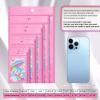100 Pack Holographic Bag with Front Window Resealable Bags for Small Business Candy Bags Sealable Mylar Bags for Food Storage with 100 Color Labels(Pink,5.1 X 8.2 Inch) view 3