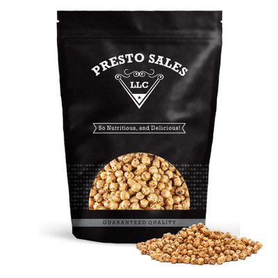Chickpeas, Yellow double roasted, No Salt, Tasty Snack, Plant-Based Protein, Versatile, Energy, Garbanzo beans, All Ages, Packed in a Resealable Pouch Bag of 1 lb. (16 oz.) by Presto Sales LLC