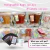 100 Pack Resealable Bags for Small Business, Mylar Bags with Front Window Holographic Bags Mylar Bags for Food Storage with 100 Color Labels(Black,4.1 X 5.9 Inch) view 2