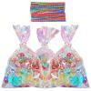 HRX Package 100pcs Small Iridescent Cellophane Treat Bags with Ties, 4x6 inch Holographic Plastic Goody Bags for Candy, Cake Pops, Favors view 1