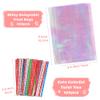 HRX Package 100pcs Small Iridescent Cellophane Treat Bags with Ties, 4x6 inch Holographic Plastic Goody Bags for Candy, Cake Pops, Favors view 2