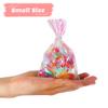 HRX Package 100pcs Small Iridescent Cellophane Treat Bags with Ties, 4x6 inch Holographic Plastic Goody Bags for Candy, Cake Pops, Favors view 3