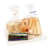 100PCS Cellophane Bags 6x8 inches, Clear Treat Bags with 4 Twist Ties, Plastic Cello Bags - 1.4 mils Thick OPP Rice Crispy Bags for Gift Goodie Favor Candy Cake Pop Birthday Party Cookies (6 x 8) view 1