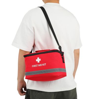 DOITOOL Portable First Aid Bag Empty Medical Storage Bag Red Shoulder Medicine Pouch First Aid Organizer for Camping Hiking Home Car Outdoor Travel