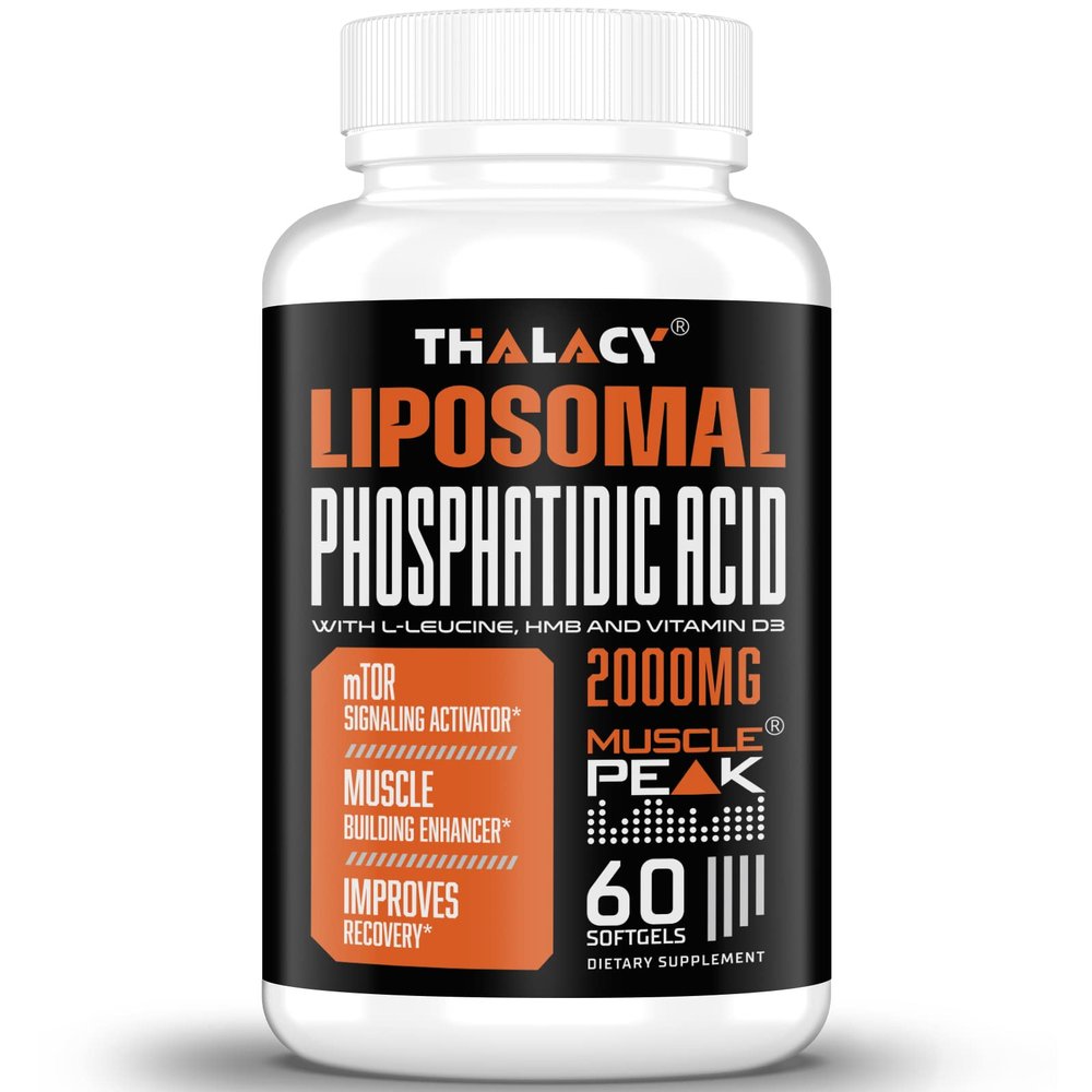 Thalacy 2000mg Liposomal Phosphatidic Acid Muscle Builder (PA), High Absorption Muscle Building Supplements for Men & Women | Muscle Gainer, mTOR Protein Synthesis & Lean Muscle, Strength,60 Capsules