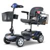 Folding 4 Wheel Mobility Scooter for Seniors w/LED Light, Lightweight and Compact for Travel, Powered Electric Medical Mobility Scooter for Adults MAX Load 300LBS, Blue view 1