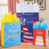 Birthday Gift Bag with Handle and Tissue Paper, 12 Pcs Gift Bags Assorted Sizes and Designs, Large, Medium, Small Size Birthday Gift Bag for Boys, Girls, 13, 9 ) view 2