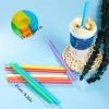 50 PCS Jumbo Smoothie Straws, Colorful Disposable Plastic Milkshake Straw (0.43" Diameter and 8.2" long) view 2