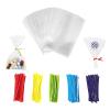 Newkita 3x5in Cellophane Bags - Clear Goodie/Cake Pop/Rice Crispy Treat Bags with 4in Ties - 100 Pack view 1