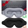 BeeVines Sleep Mask, 2 Pack 3D Contoured Sleeping Eye Masks for Lash Extensions, Night Molded Covers with Adjustable Strap, Eye Shade Cover Lashes Extension for Traveling Yoga Nap(Black & Grey) view 1
