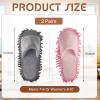 Jecery 2 Pairs Microfiber Cleaning Mop Slippers for Floor Cleaning House Mop Shoes Men and Women Washable Unisex Dusting Slippers Dirt Tool Supplies(Medium,Pink, Gray) view 3