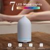 200ML Ceramic Essential Oil Diffuser - Ultrasonic Aromatherapy & Humidifier with 7-Color LED Lights, Auto Shut-Off, White, 1H/3H/6H Timer | Scent for Home,Office,Yoga view 2