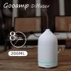 200ML Ceramic Essential Oil Diffuser - Ultrasonic Aromatherapy & Humidifier with 7-Color LED Lights, Auto Shut-Off, White, 1H/3H/6H Timer | Scent for Home,Office,Yoga view 3