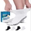 Doctor's Select Diabetic Socks for Men & Women - 4 Pair, Black & White, Non-Slip, Medium Size (Men's 5-9, Women's 6-10) view 1