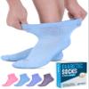 Doctor's Select Ankle Diabetic Socks for Women and Men - 4 Pairs | Moisture Wicking Neuropathy Socks for Women | Light Blue, Blue, Purple, Pink view 1