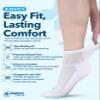 Doctor's Select Diabetic Socks for Men and Women - 4 Pairs | White | Ankle Socks for Swollen Ankles and Feet 9-12 view 2