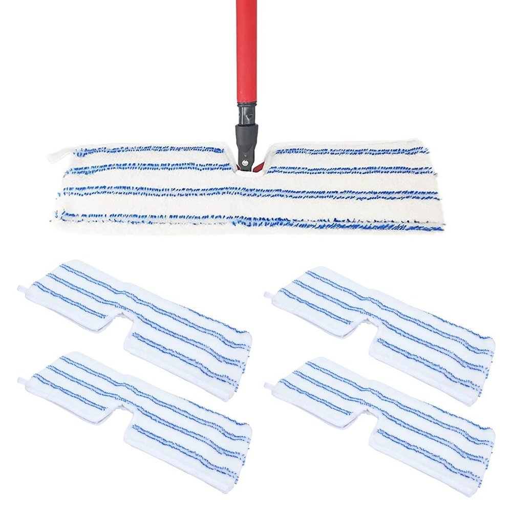 4 Pack Flip Mop Refills Replacement Microfiber Pads for Dry/Wet Use Machine Washable Reusable Double Sided All Surface Cleaning