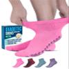 Doctor's Select Diabetic Socks with Grips - 4 Pair Assortment | Pink, Green, Red, Purple | Slipper Socks with Grippers | Grippy Socks for Men & Women Size 9-11 view 1
