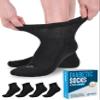 Doctor's Select Diabetic Socks for Men and Women - 4 Pairs | Black | Ankle Diabetic Neuropathy Socks for Men | 9-12 view 1