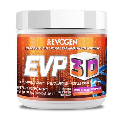 Evogen EVP 3D - Stim Free Pre Workout Powder for Men & Women | Sugar Free Non Stim Preworkout with Beta Alanine and Creatine for Energy & Pump | Orange | 40 Servings