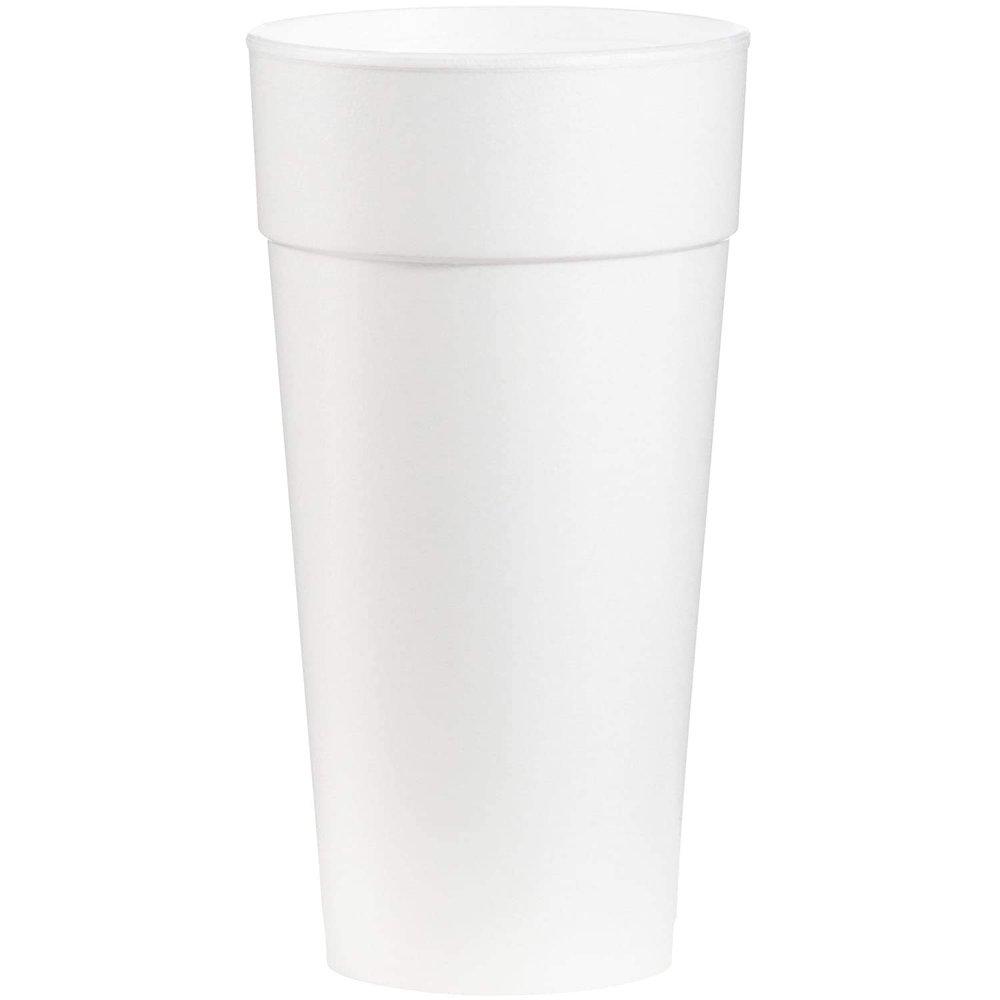 AMZ Empire 24 Oz Foam Cups With Lids, Insulated Foam Disposable White Coffee Cup With Cover Lid, Pack of 40 Sets For Hot or Cold Drink, 40/Case