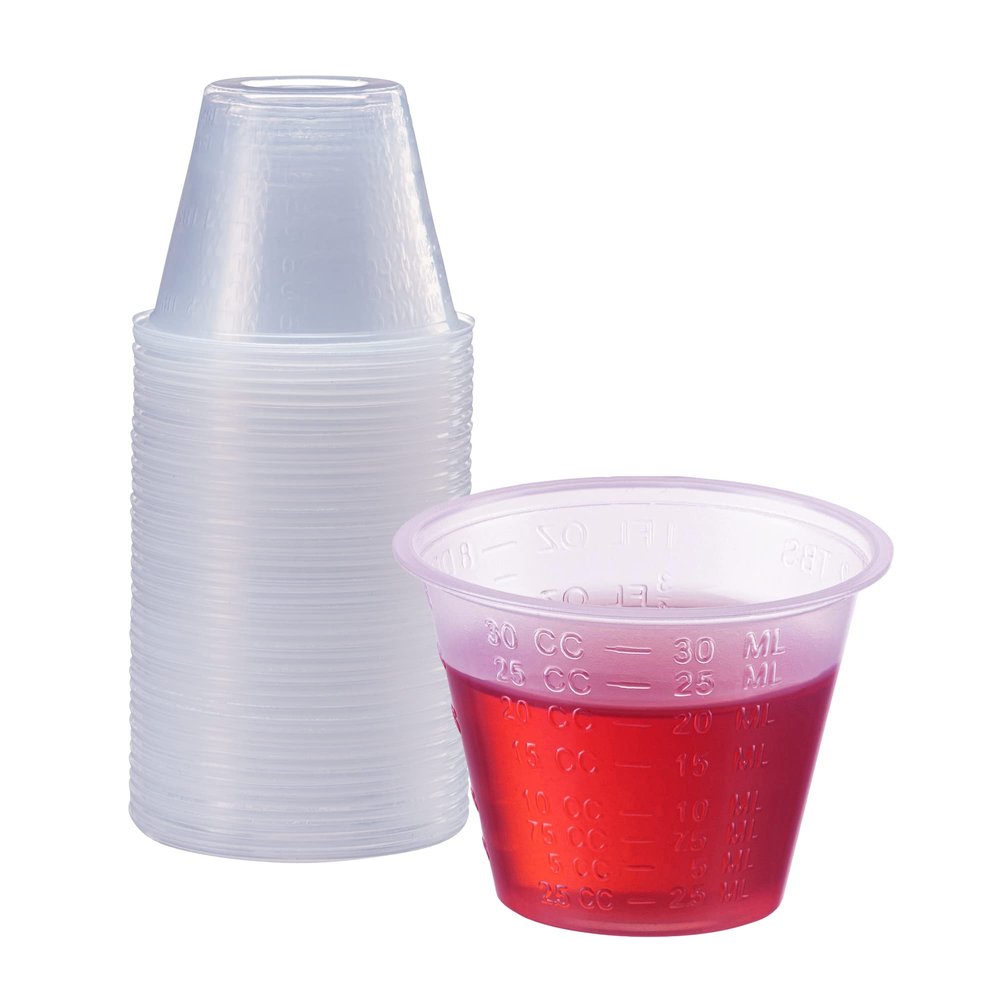 GUSTO [1 oz. - 100 Count] Plastic Disposable Medicine Measuring Cup for Liquid Medicines, Epoxy, & Pills - (Formerly Comfy Package)